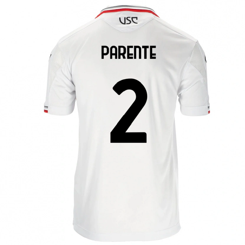 Danxen Barn Mattia Parente #2 Vit Röd Bortatröja Matchtröjor 2025/26 Tröjor T-Tröja