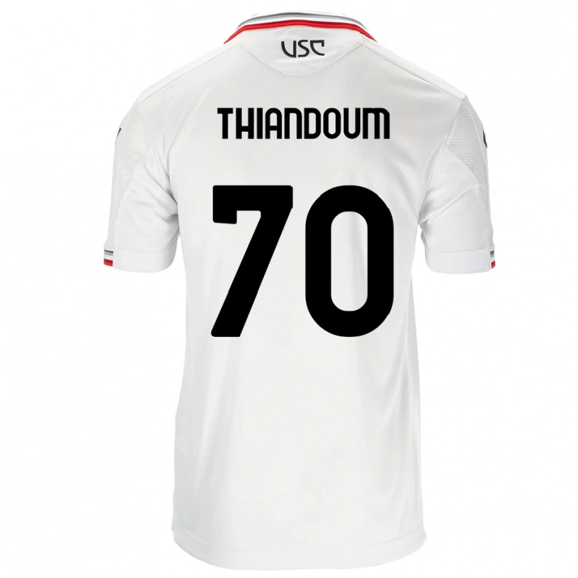 Danxen Barn Omar Thiandoum #70 Vit Röd Bortatröja Matchtröjor 2025/26 Tröjor T-Tröja