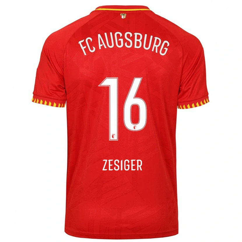 Danxen Barn Cédric Zesiger #16 Röd Gul Bortatröja Matchtröjor 2025/26 Tröjor T-Tröja