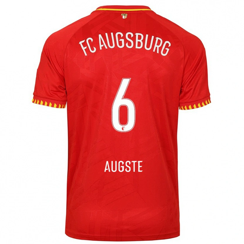 Danxen Barn Julian Augste #6 Röd Gul Bortatröja Matchtröjor 2025/26 Tröjor T-Tröja