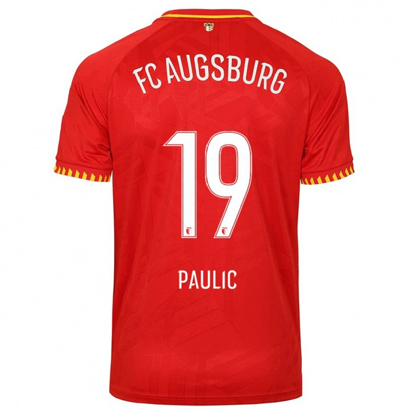 Danxen Barn Anthony Paulic #19 Röd Gul Bortatröja Matchtröjor 2025/26 Tröjor T-Tröja