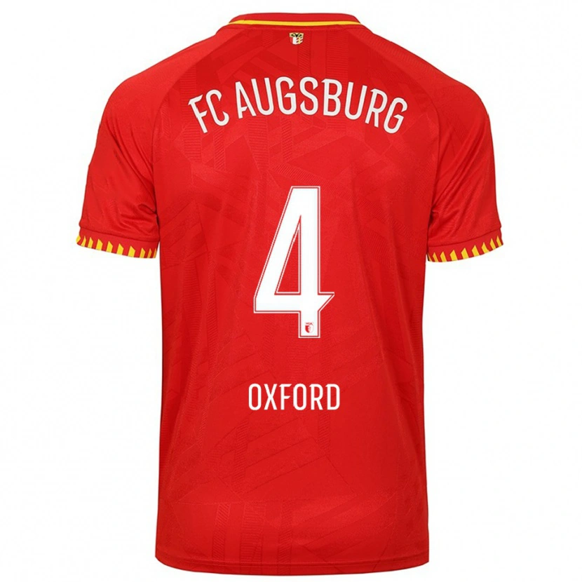 Danxen Barn Reece Oxford #4 Röd Gul Bortatröja Matchtröjor 2025/26 Tröjor T-Tröja