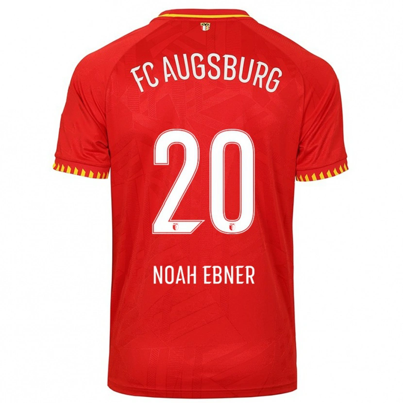 Danxen Barn Noah Ebner #20 Röd Gul Bortatröja Matchtröjor 2025/26 Tröjor T-Tröja