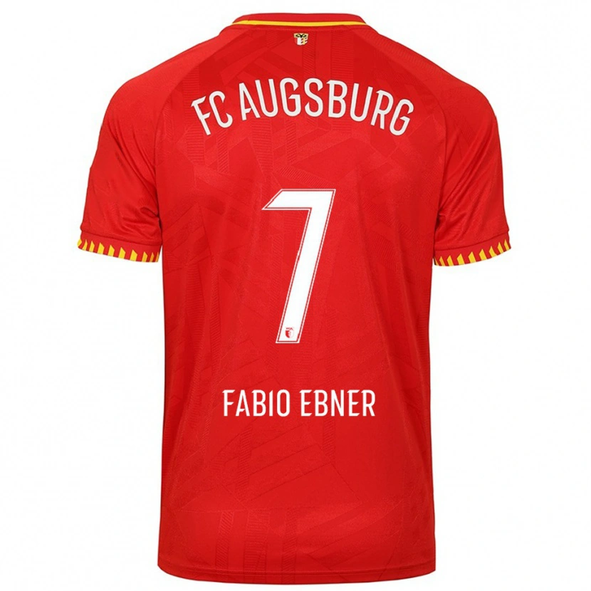 Danxen Barn Fabio Ebner #7 Röd Gul Bortatröja Matchtröjor 2025/26 Tröjor T-Tröja