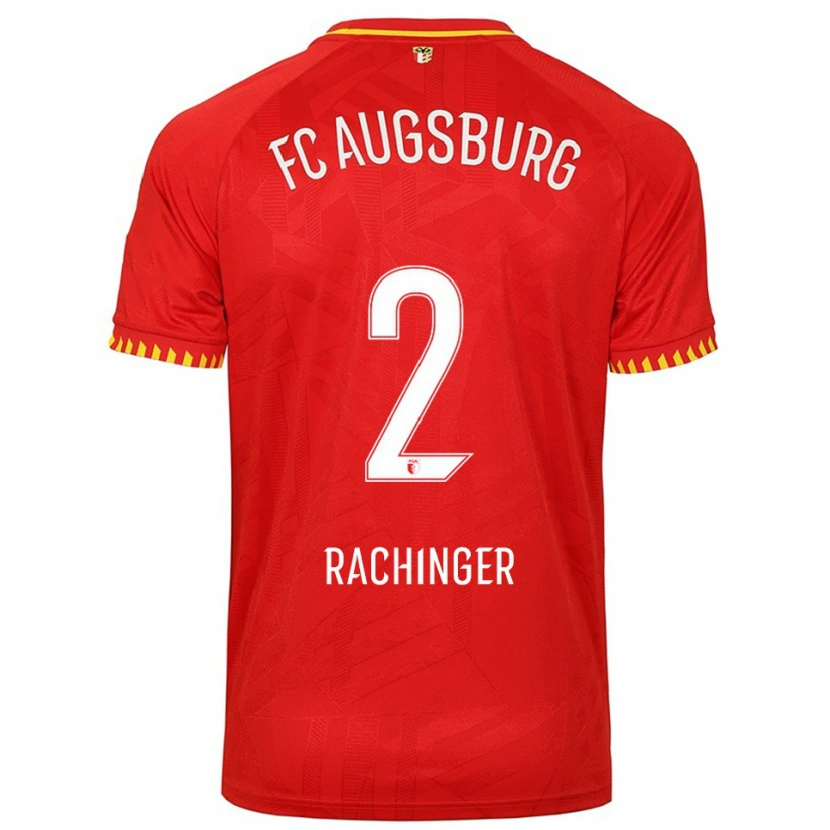 Danxen Barn Lorenz Rachinger #2 Röd Gul Bortatröja Matchtröjor 2025/26 Tröjor T-Tröja