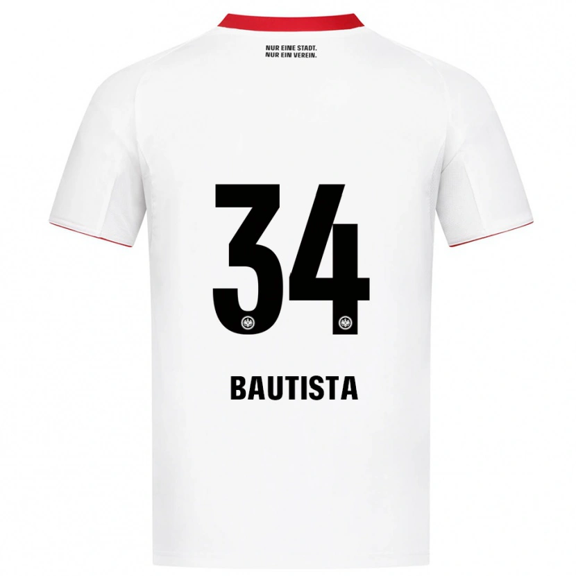 Danxen Barn Davis Bautista #34 Vit Röd Bortatröja Matchtröjor 2025/26 Tröjor T-Tröja
