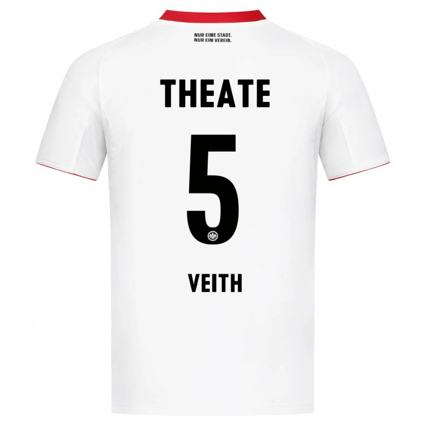 Danxen Barn Titus Veith #5 Vit Röd Bortatröja Matchtröjor 2025/26 Tröjor T-Tröja