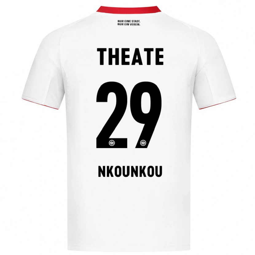 Danxen Barn Niels Nkounkou #29 Vit Röd Bortatröja Matchtröjor 2025/26 Tröjor T-Tröja