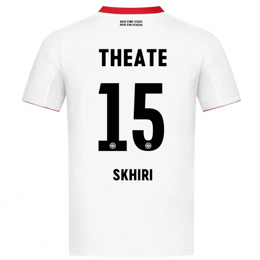 Danxen Barn Ellyes Skhiri #15 Vit Röd Bortatröja Matchtröjor 2025/26 Tröjor T-Tröja