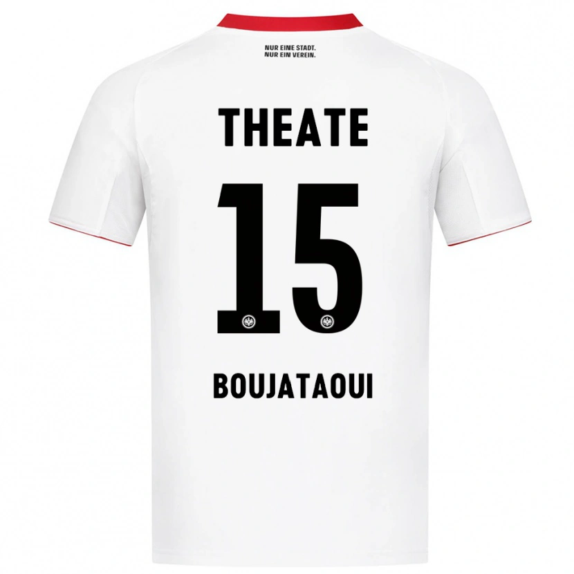 Danxen Barn Tarik Boujataoui #15 Vit Röd Bortatröja Matchtröjor 2025/26 Tröjor T-Tröja