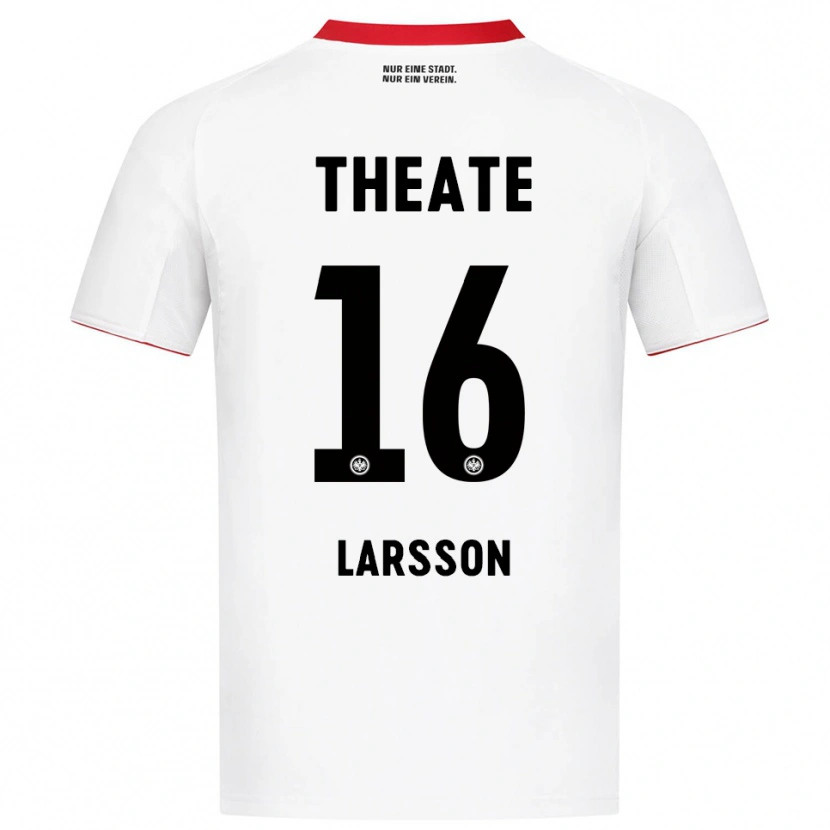 Danxen Barn Hugo Larsson #16 Vit Röd Bortatröja Matchtröjor 2025/26 Tröjor T-Tröja