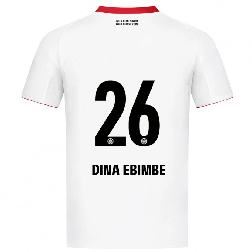 Danxen Barn Junior Dina Ebimbe #26 Vit Röd Bortatröja Matchtröjor 2025/26 Tröjor T-Tröja
