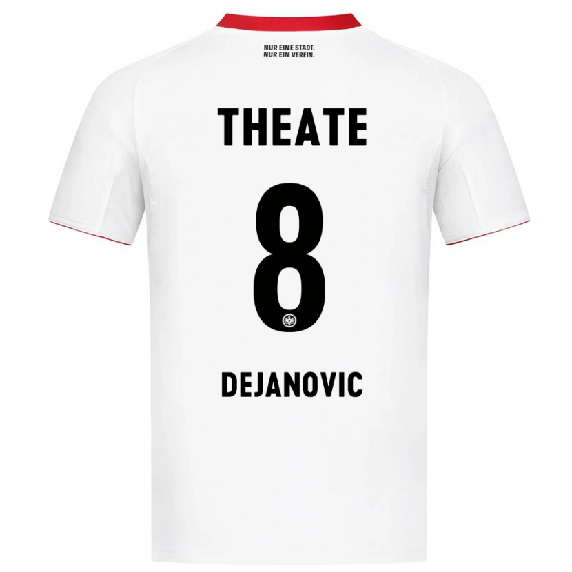 Danxen Barn Daniel Dejanovic #8 Vit Röd Bortatröja Matchtröjor 2025/26 Tröjor T-Tröja