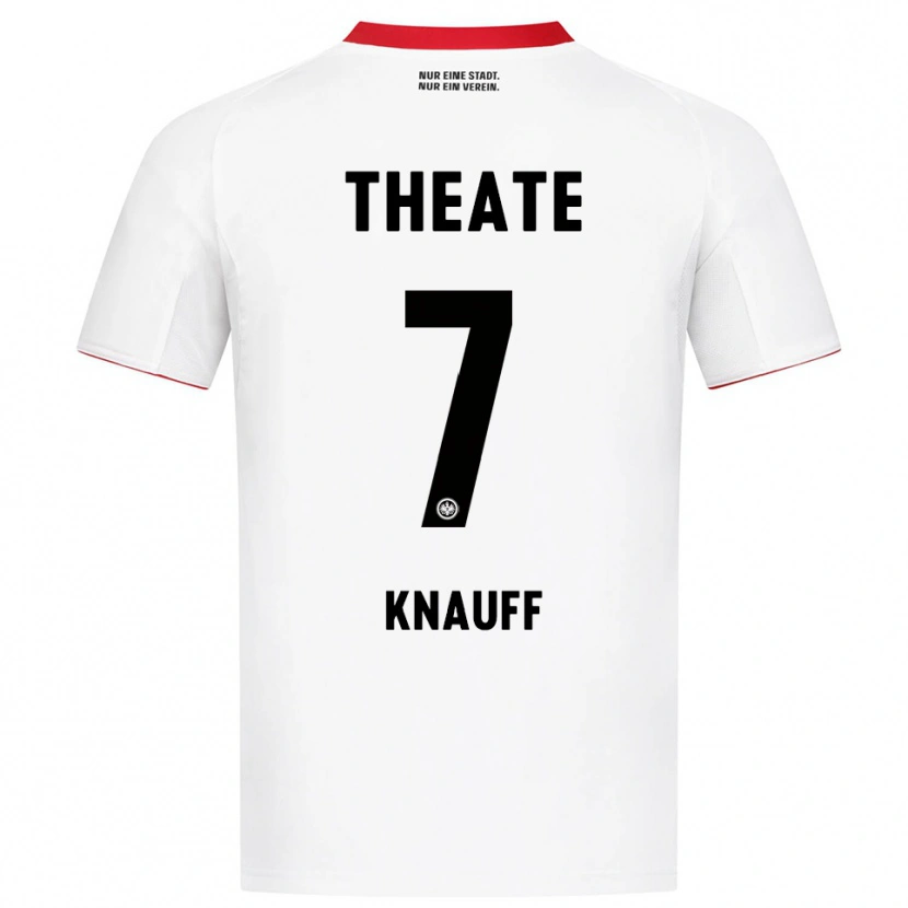 Danxen Barn Ansgar Knauff #7 Vit Röd Bortatröja Matchtröjor 2025/26 Tröjor T-Tröja