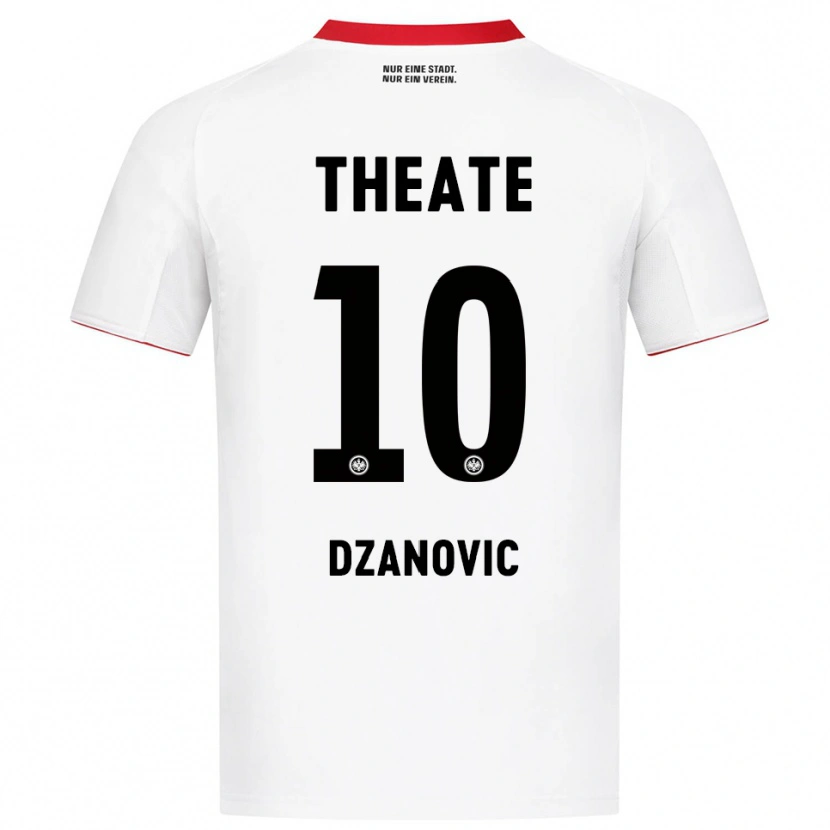 Danxen Barn Benjamin Dzanovic #10 Vit Röd Bortatröja Matchtröjor 2025/26 Tröjor T-Tröja