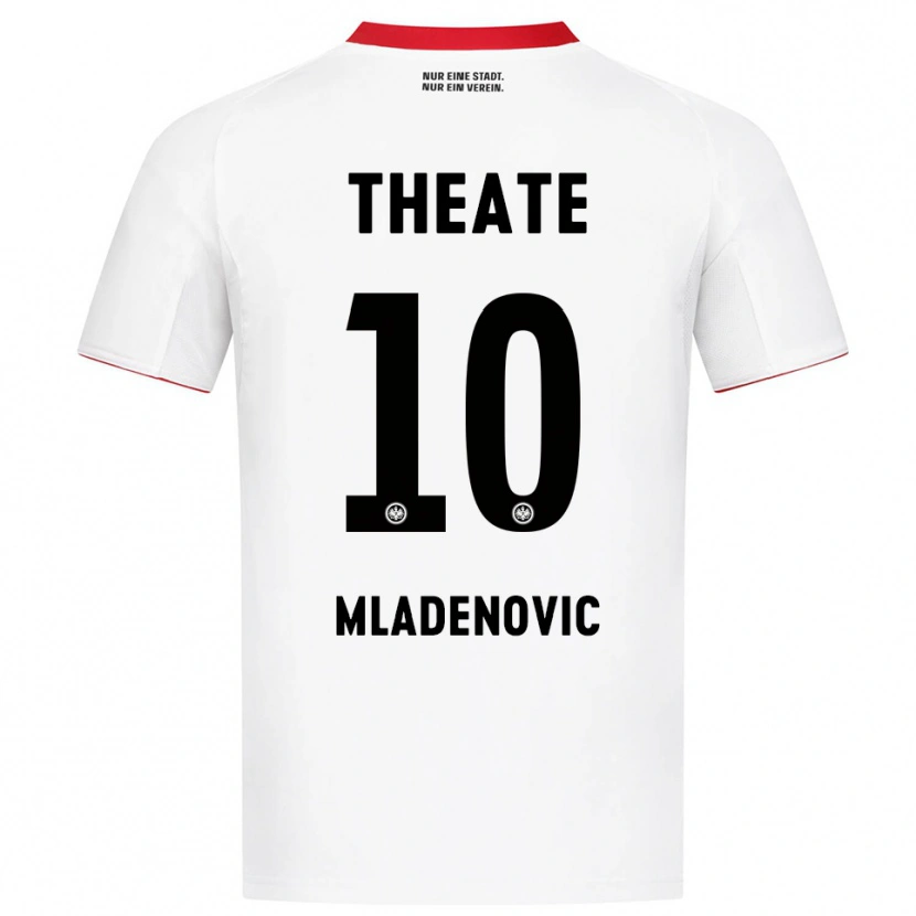 Danxen Barn Marko Mladenovic #10 Vit Röd Bortatröja Matchtröjor 2025/26 Tröjor T-Tröja