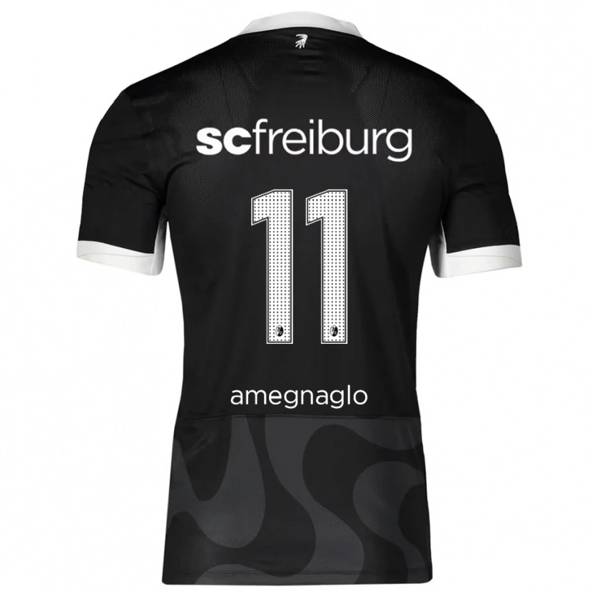 Danxen Barn David Amegnaglo #11 Svart Vit Bortatröja Matchtröjor 2025/26 Tröjor T-Tröja