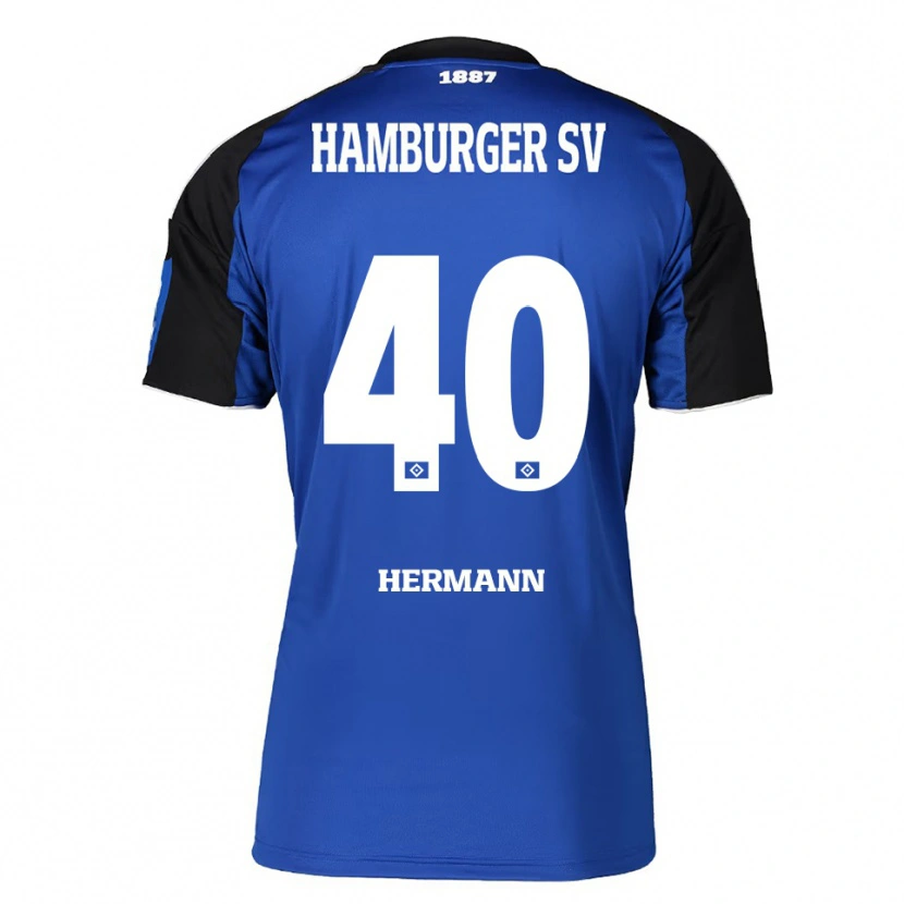 Danxen Barn Hannes Hermann #40 Blå Svart Bortatröja Matchtröjor 2025/26 Tröjor T-Tröja