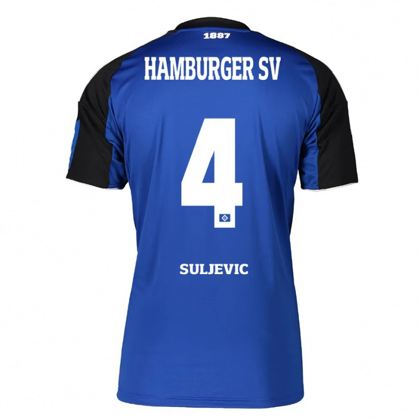 Danxen Barn Almin Suljevic #4 Blå Svart Bortatröja Matchtröjor 2025/26 Tröjor T-Tröja