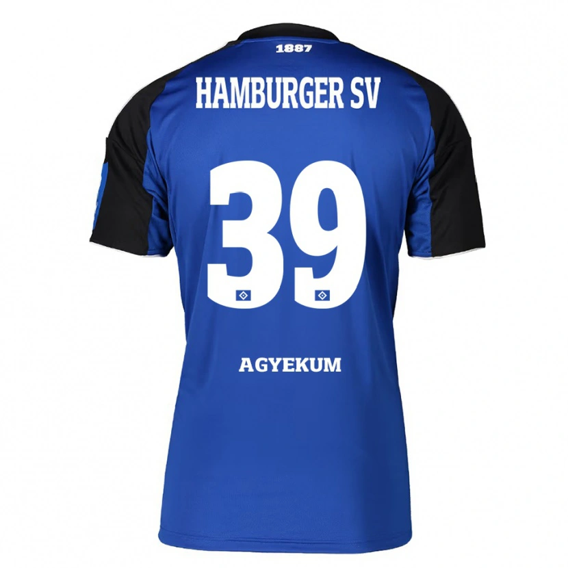 Danxen Barn Joel Agyekum #39 Blå Svart Bortatröja Matchtröjor 2025/26 Tröjor T-Tröja