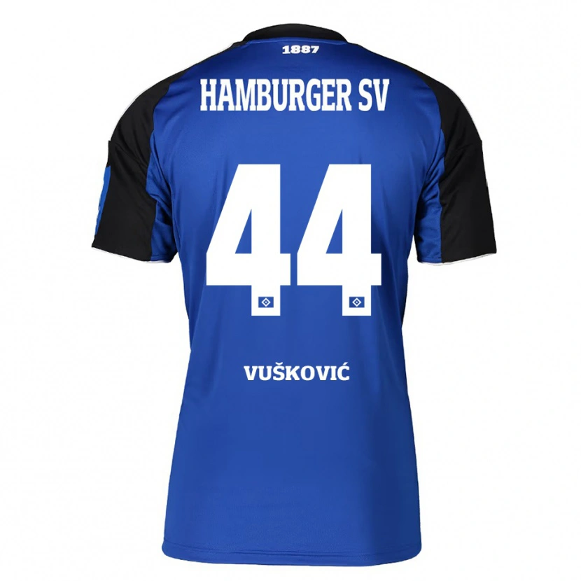 Danxen Barn Mario Vuskovic #44 Blå Svart Bortatröja Matchtröjor 2025/26 Tröjor T-Tröja