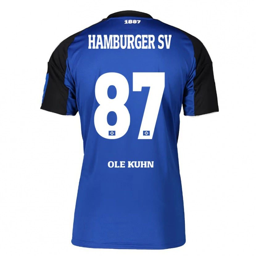 Danxen Barn Niklas Ole Kühn #87 Blå Svart Bortatröja Matchtröjor 2025/26 Tröjor T-Tröja