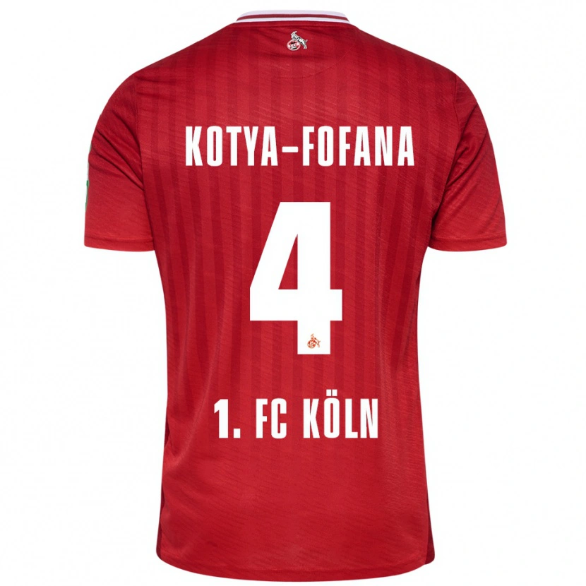 Danxen Barn Assad Kotya-Fofana #4 Röd Vit Bortatröja Matchtröjor 2025/26 Tröjor T-Tröja