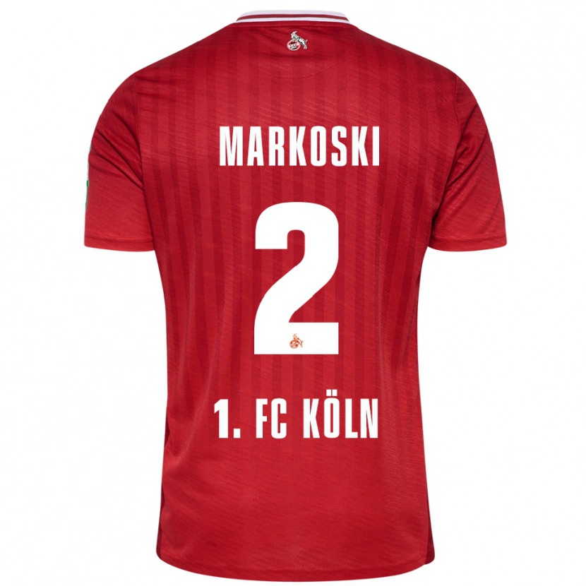 Danxen Barn Kristian Markoski #2 Röd Vit Bortatröja Matchtröjor 2025/26 Tröjor T-Tröja