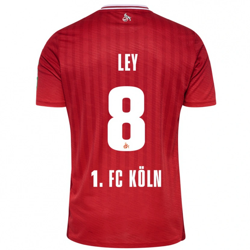 Danxen Barn Benjamin Ley #8 Röd Vit Bortatröja Matchtröjor 2025/26 Tröjor T-Tröja