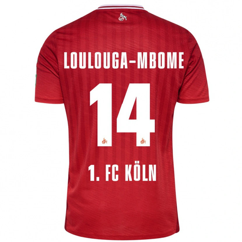 Danxen Barn Pascal Loulouga-Mbome #14 Röd Vit Bortatröja Matchtröjor 2025/26 Tröjor T-Tröja