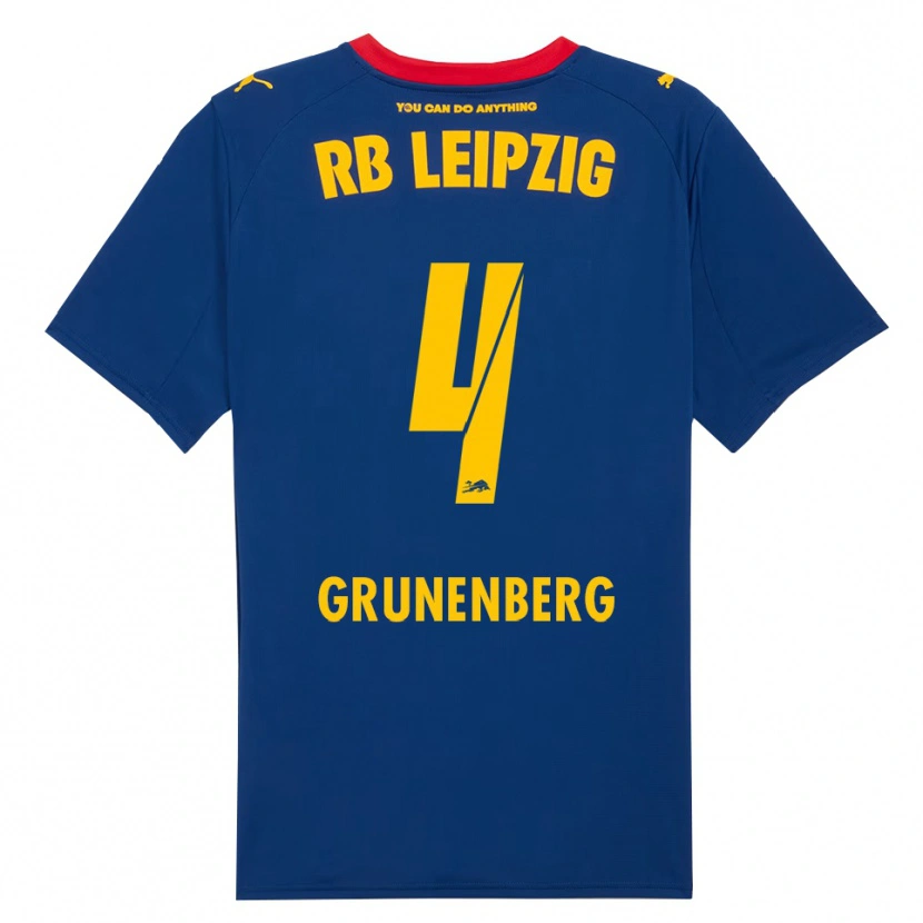 Danxen Barn Rucy Grunenberg #4 Marinblå Röd Bortatröja Matchtröjor 2025/26 Tröjor T-Tröja
