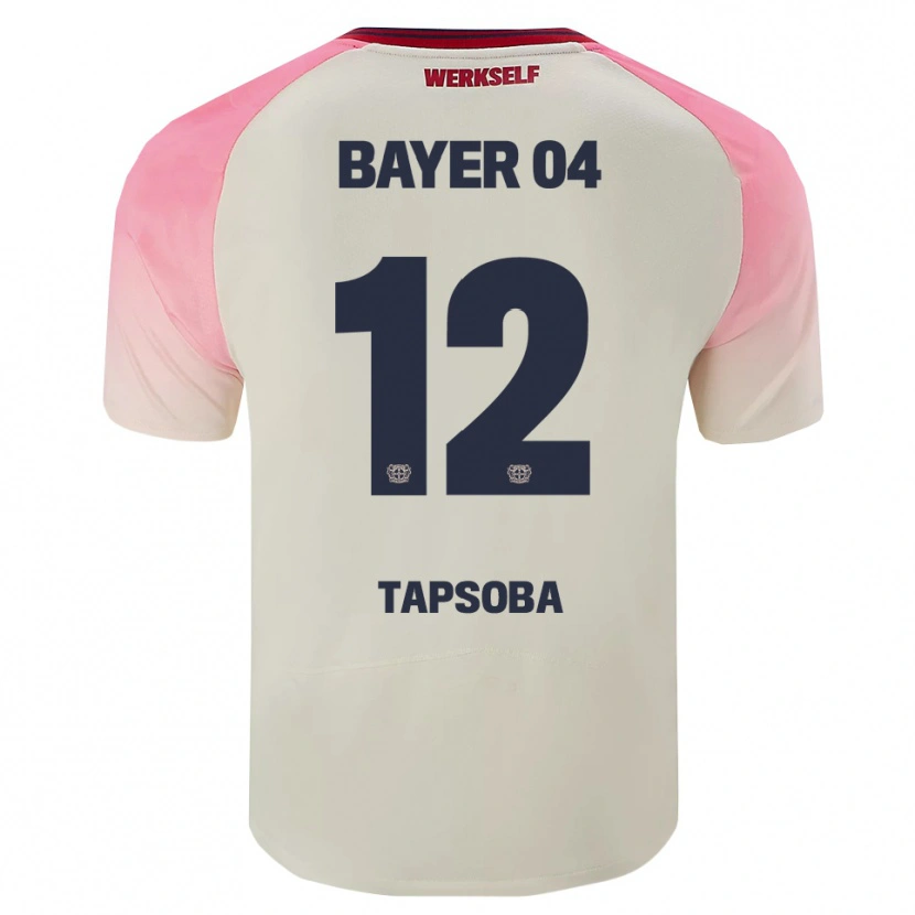 Danxen Barn Edmond Tapsoba #12 Rosa Off-White Bortatröja Matchtröjor 2025/26 Tröjor T-Tröja