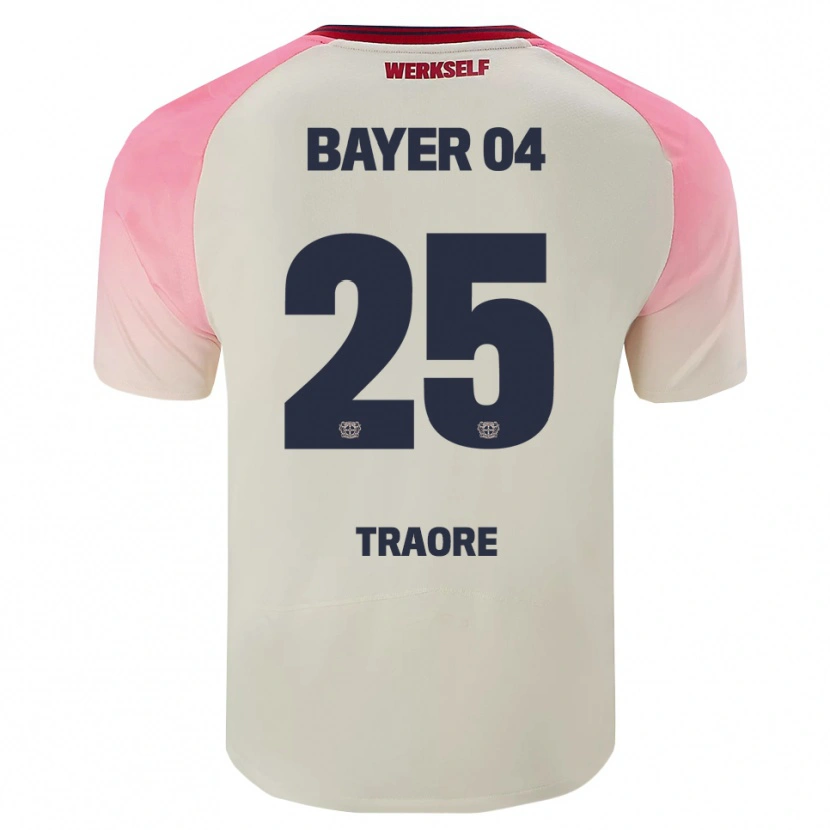 Danxen Barn Amael-Demba Traore #25 Rosa Off-White Bortatröja Matchtröjor 2025/26 Tröjor T-Tröja