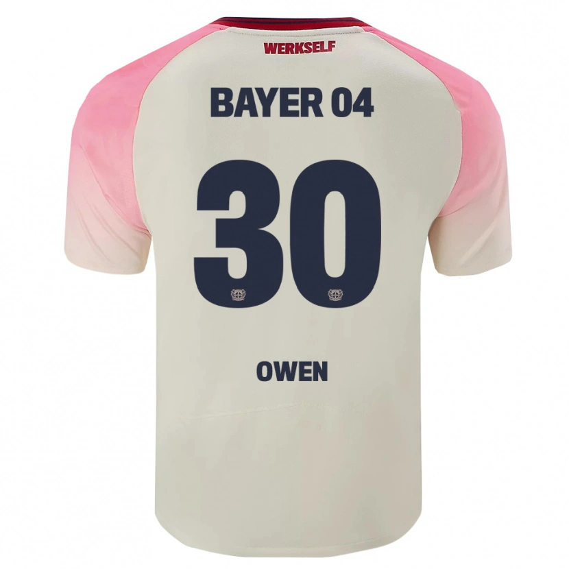 Danxen Barn Emmanuel Chigozie Owen #30 Rosa Off-White Bortatröja Matchtröjor 2025/26 Tröjor T-Tröja