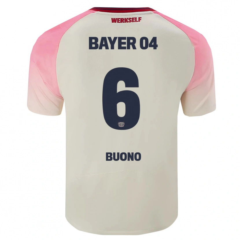 Danxen Barn Francesco Buono #6 Rosa Off-White Bortatröja Matchtröjor 2025/26 Tröjor T-Tröja