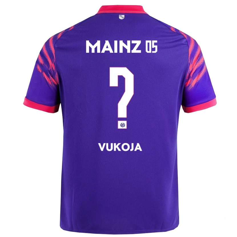 Danxen Barn Luka Vukoja #0 Marinblå Rosa Bortatröja Matchtröjor 2025/26 Tröjor T-Tröja