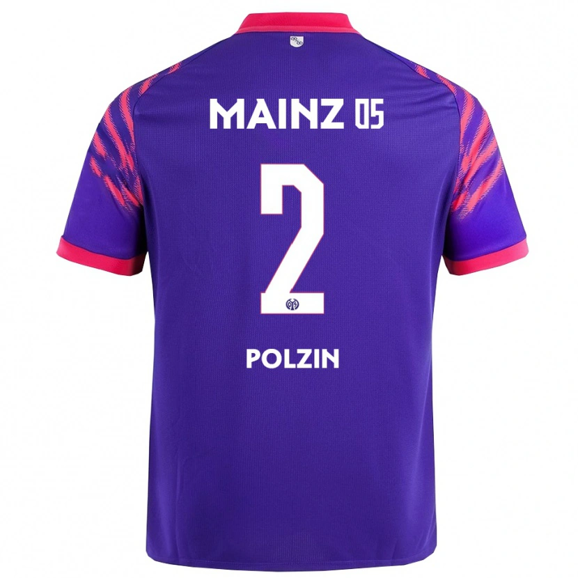 Danxen Barn Maximilian Polzin #2 Marinblå Rosa Bortatröja Matchtröjor 2025/26 Tröjor T-Tröja