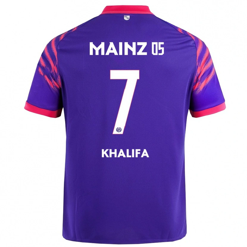 Danxen Barn Sarah Khalifa #7 Marinblå Rosa Bortatröja Matchtröjor 2025/26 Tröjor T-Tröja