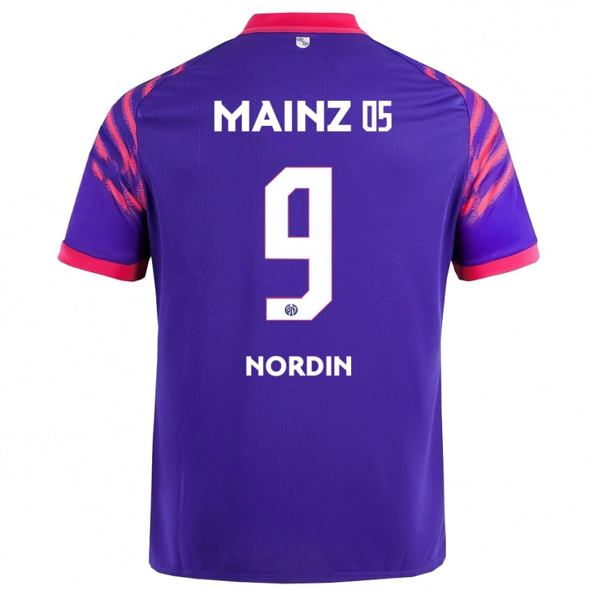 Danxen Barn Arnaud Nordin #9 Marinblå Rosa Bortatröja Matchtröjor 2025/26 Tröjor T-Tröja