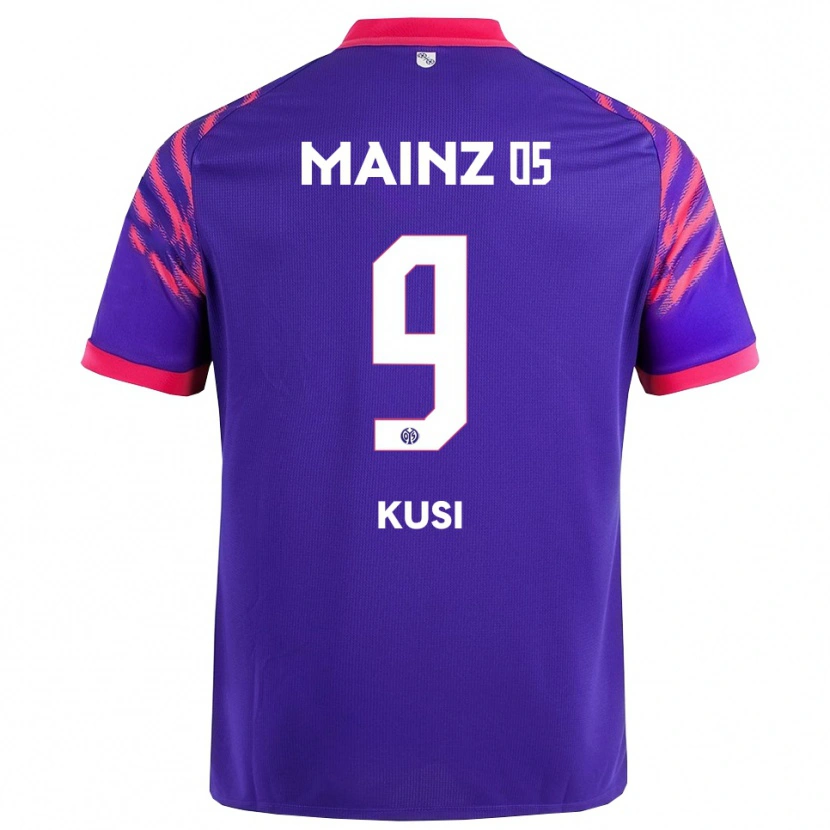 Danxen Barn Jemain Kusi #9 Marinblå Rosa Bortatröja Matchtröjor 2025/26 Tröjor T-Tröja