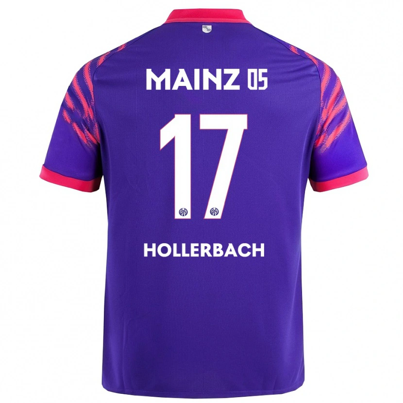 Danxen Barn Benedict Hollerbach #17 Marinblå Rosa Bortatröja Matchtröjor 2025/26 Tröjor T-Tröja