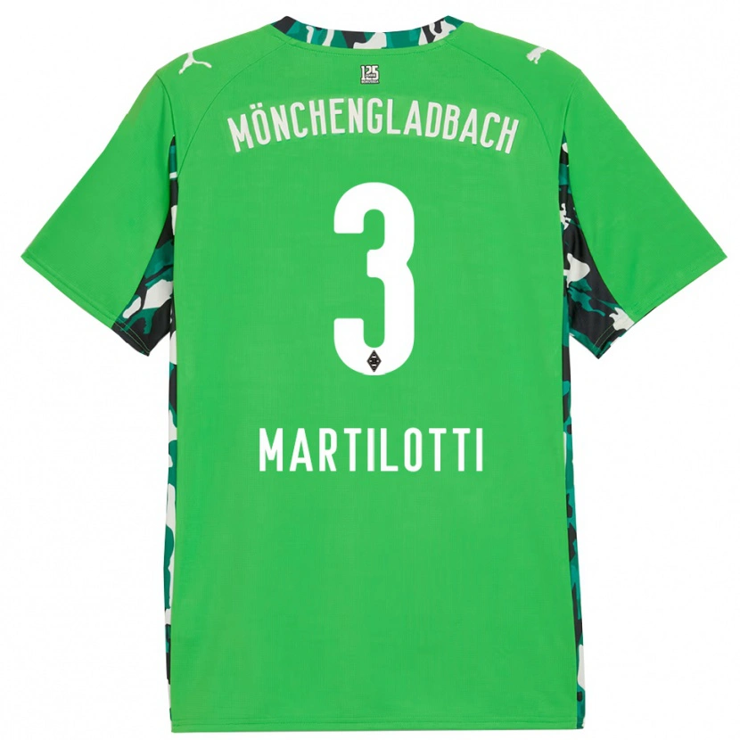 Danxen Barn Francesco Martilotti #3 Grön Svart Bortatröja Matchtröjor 2025/26 Tröjor T-Tröja