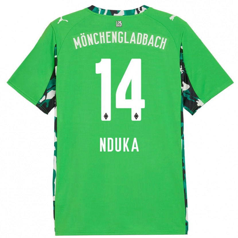 Danxen Barn Michael Nduka #14 Grön Svart Bortatröja Matchtröjor 2025/26 Tröjor T-Tröja