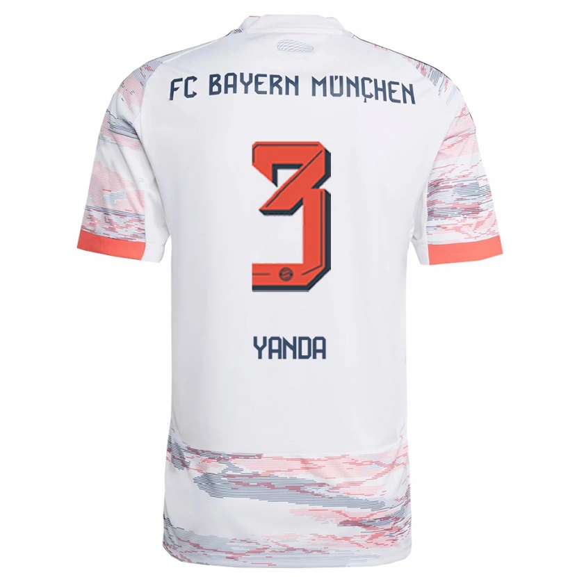 Danxen Barn Julien Yanda #3 Vit Grå Bortatröja Matchtröjor 2025/26 Tröjor T-Tröja