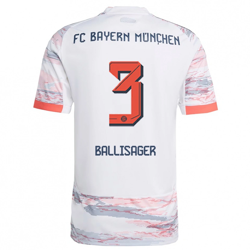 Danxen Barn Stine Ballisager #3 Vit Grå Bortatröja Matchtröjor 2025/26 Tröjor T-Tröja