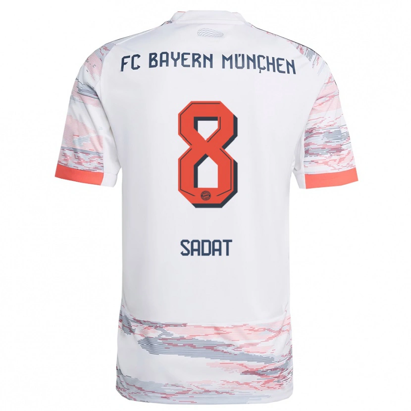Danxen Barn Mudaser Sadat #8 Vit Grå Bortatröja Matchtröjor 2025/26 Tröjor T-Tröja