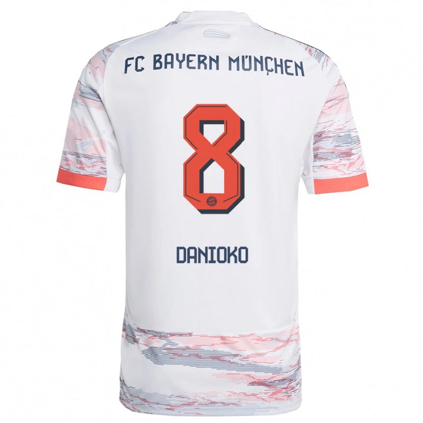 Danxen Barn Leeron Danioko #8 Vit Grå Bortatröja Matchtröjor 2025/26 Tröjor T-Tröja