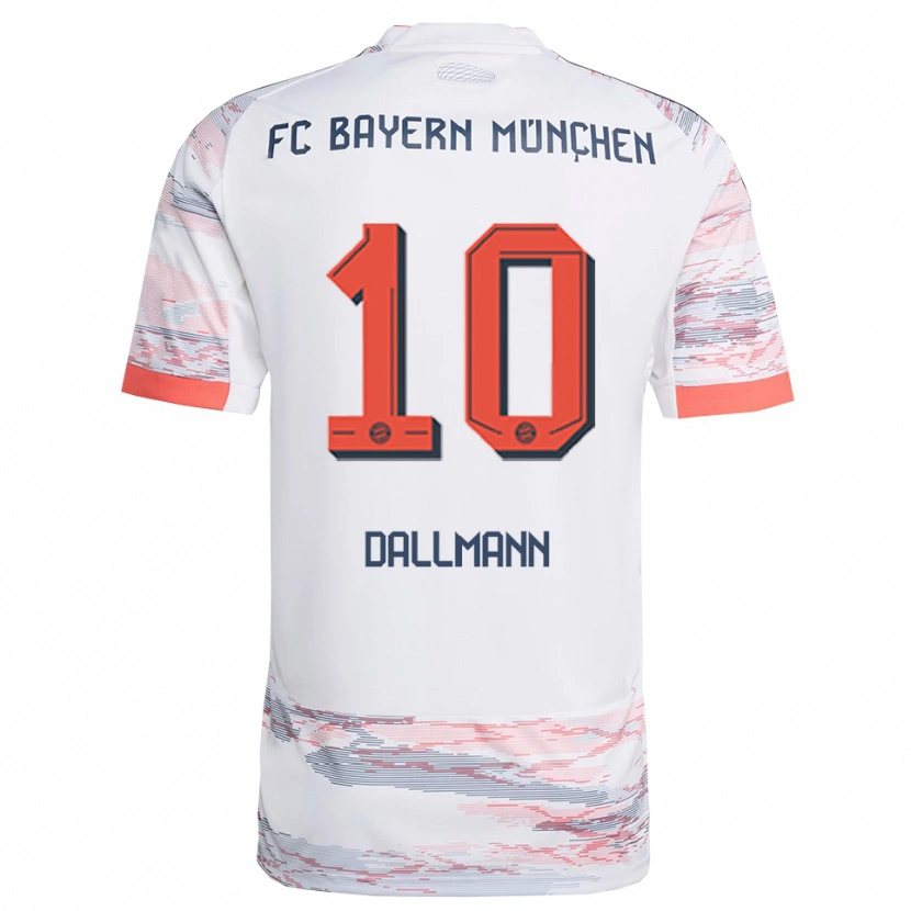 Danxen Barn Linda Dallmann #10 Vit Grå Bortatröja Matchtröjor 2025/26 Tröjor T-Tröja