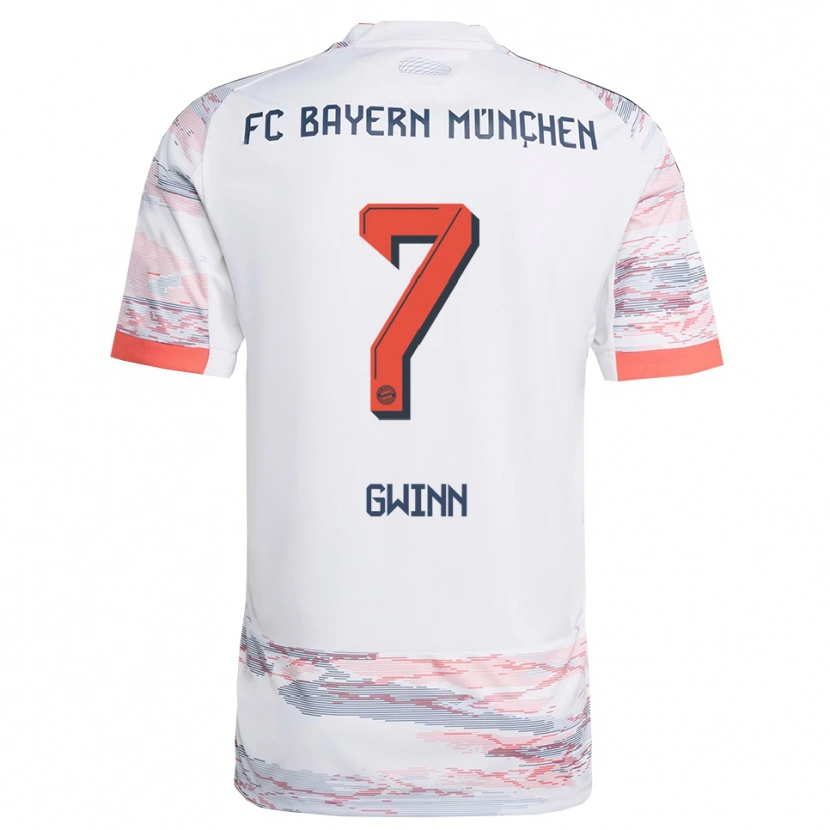 Danxen Barn Giulia Gwinn #7 Vit Grå Bortatröja Matchtröjor 2025/26 Tröjor T-Tröja