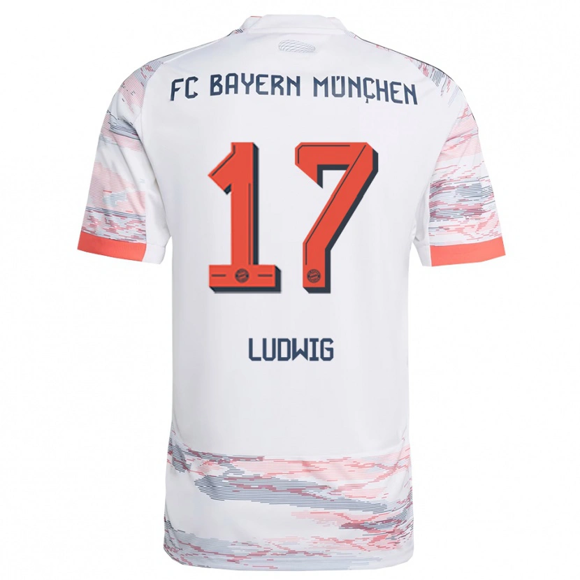 Danxen Barn Linus Ludwig #17 Vit Grå Bortatröja Matchtröjor 2025/26 Tröjor T-Tröja